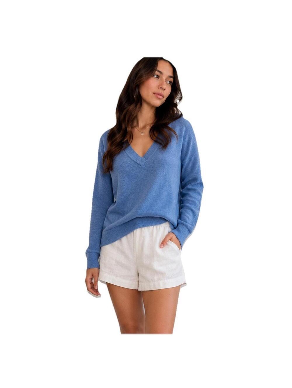 Vineyard Vines Blue Cashmere Wool Sweater Medium Preppy Coastal Beach Luxe